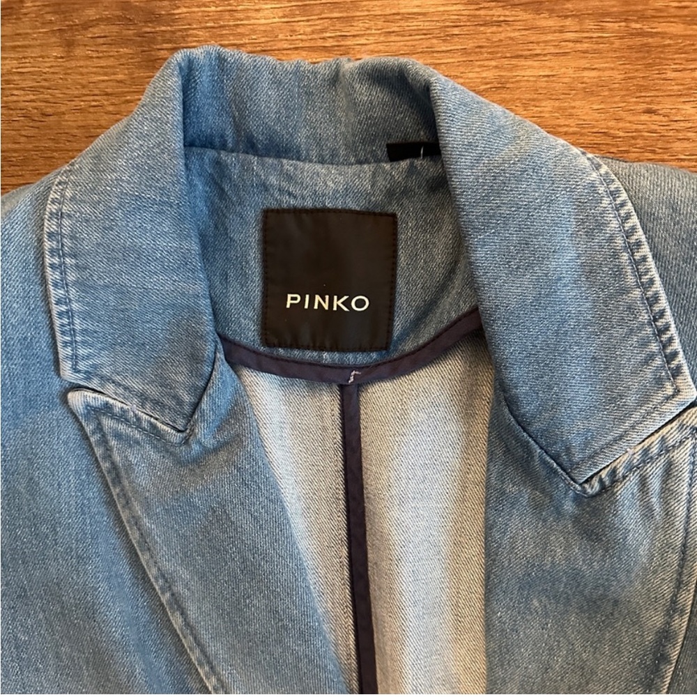 Rare Pinko Light Blue Denim Blazer small - Picture 5 of 10
